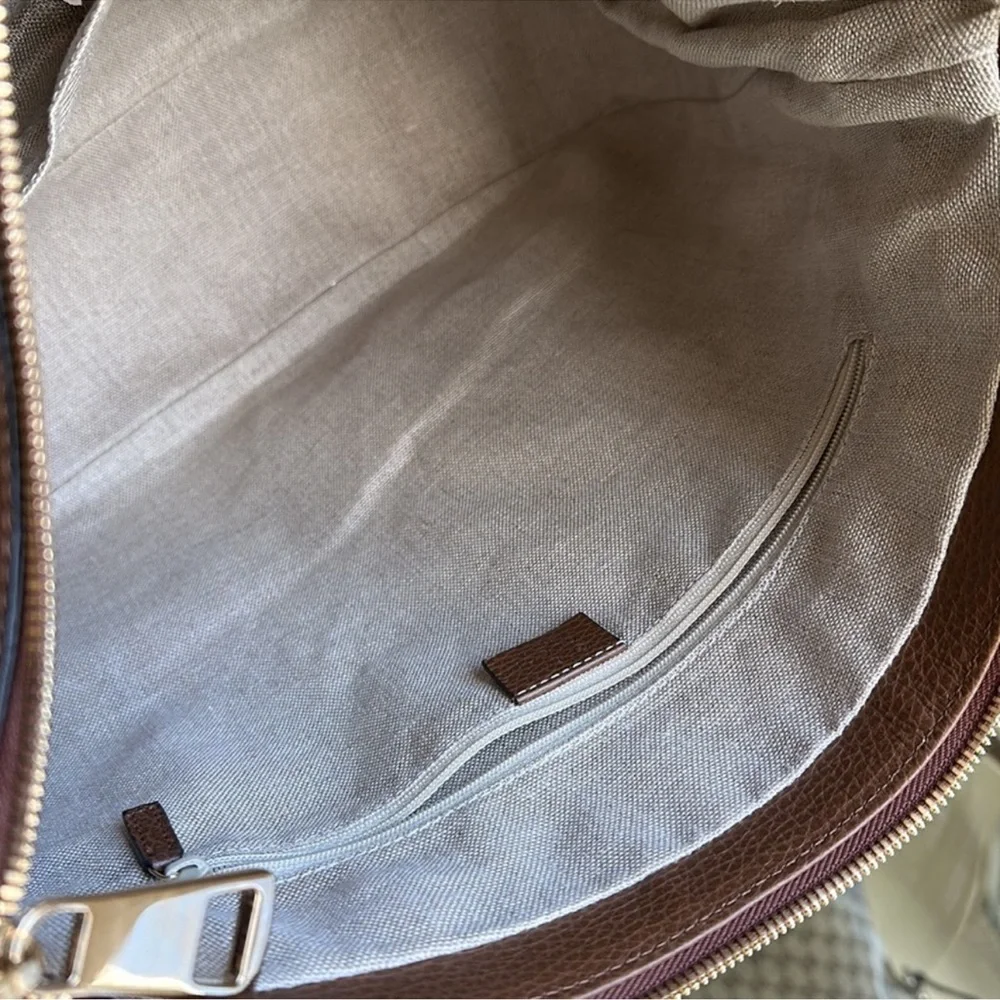 Gucci Tan and Brown Monogram Shoulder Bag